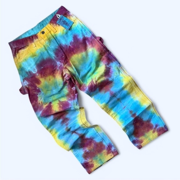 Dickies Other - Upcycled Men's Rainbow Tie Dye Dickies Cargo Painter Jeans 30x30 Festival Rave